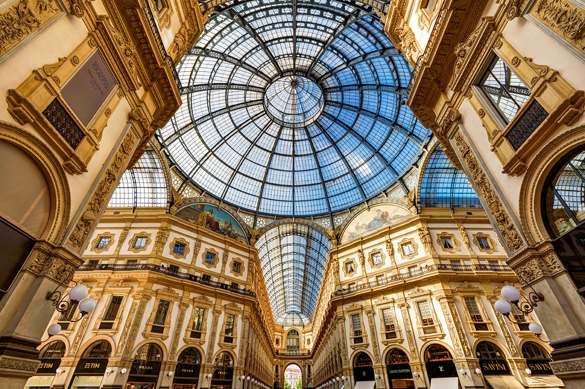 Galleria Vittorio Emanuele II in Milan , Italy